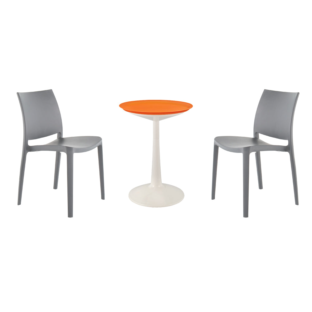 Lagoon Sprout 3-Piece Balcony Bistro Set – Side Table with 2 Sensilla Dining Chairs