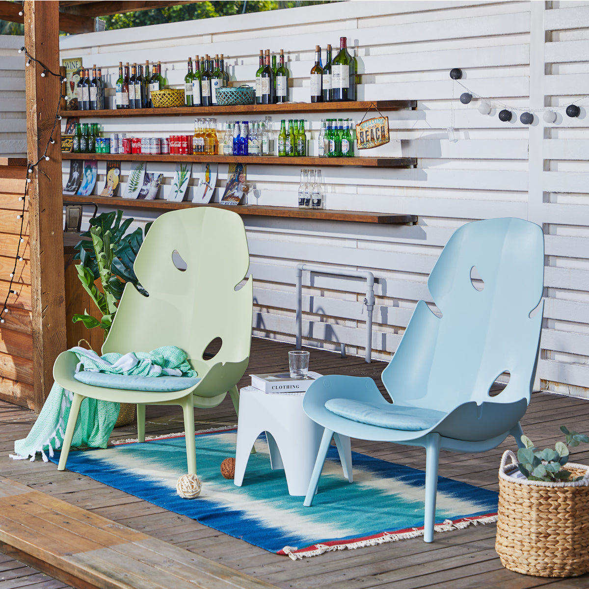 Lagoon Monstera Outdoor Lounge Chairs – Weather-Resistant Patio Seating (Set of 2)