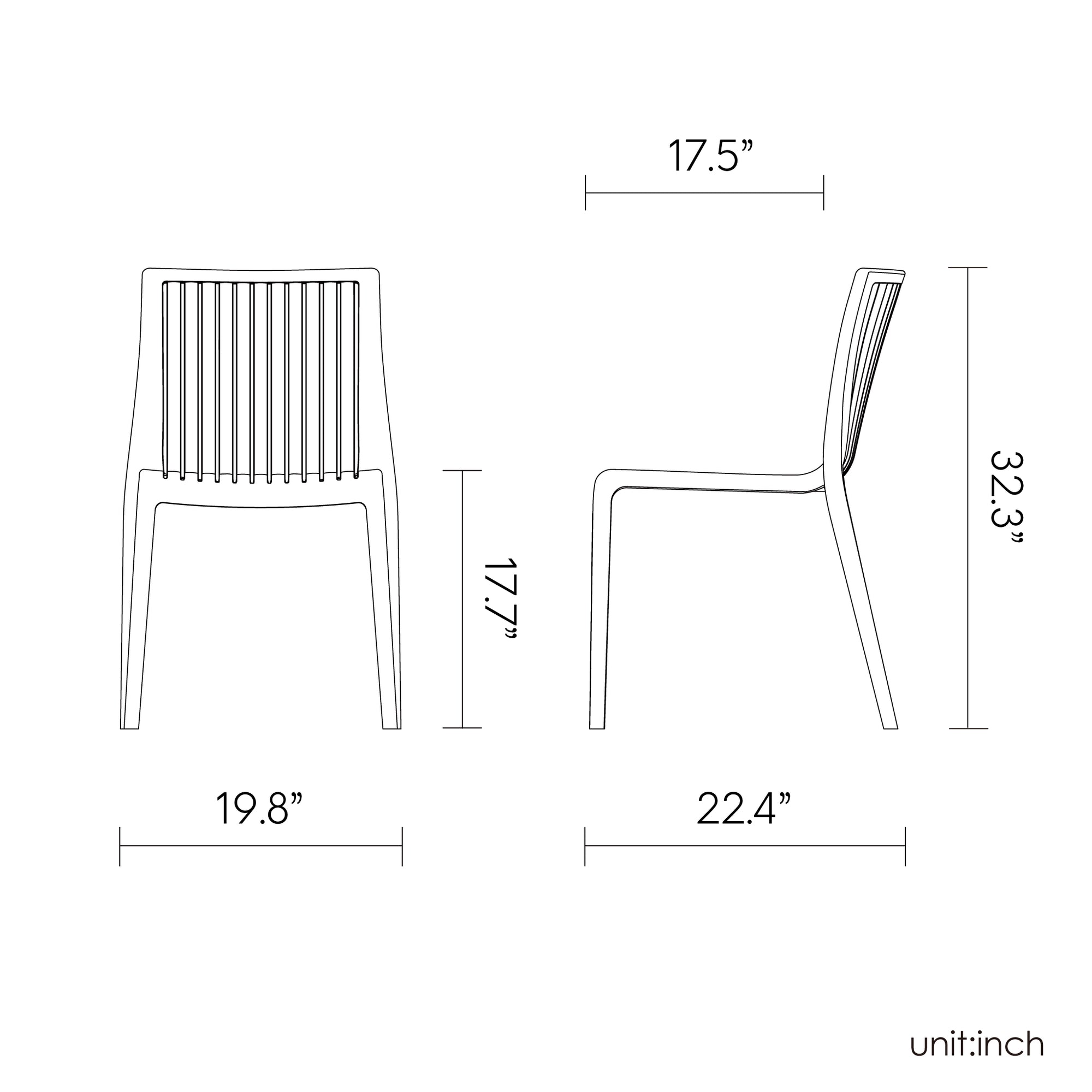 Lagoon MILOS 7203B Milos Dining Chair, Set of 2