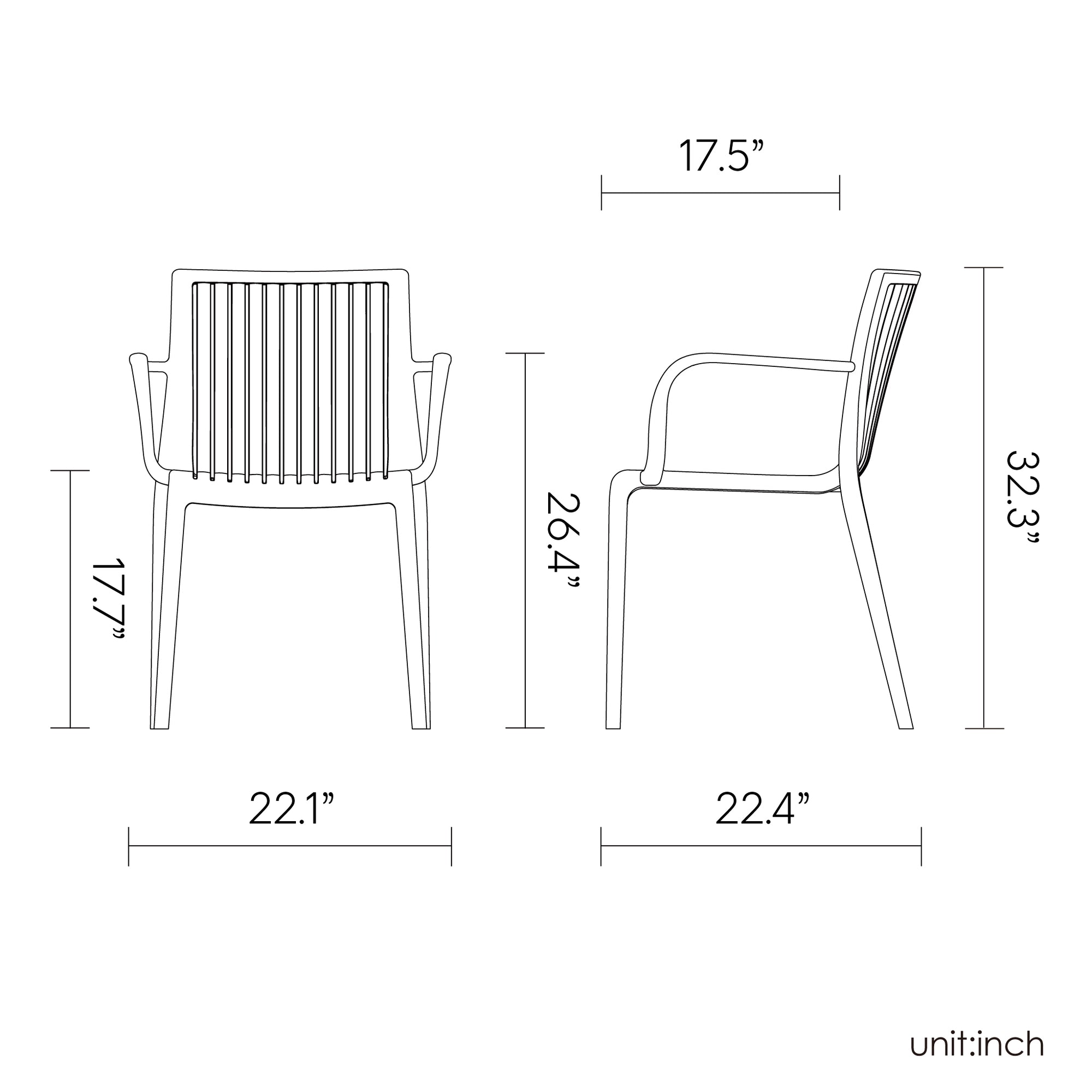 Lagoon MILOS 7203A Stackable Armchair