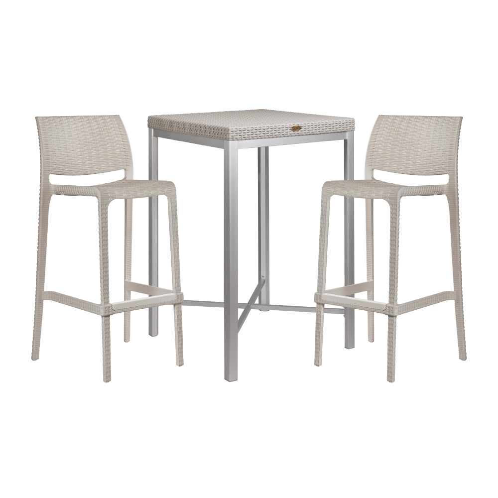 RUSS Rattan Bar Table  +2 Rue Bar Stool