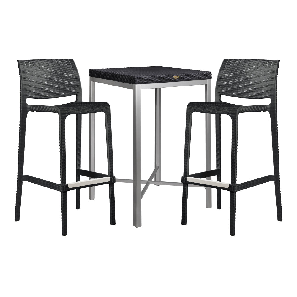 RUSS Rattan Bar Table  +2 Rue Bar Stool