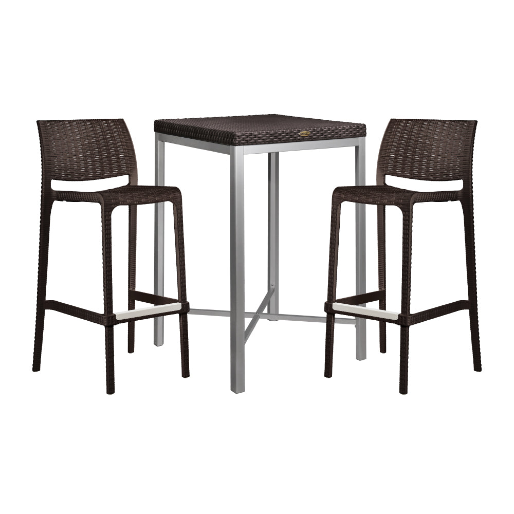 RUSS Rattan Bar Table  +2 Rue Bar Stool