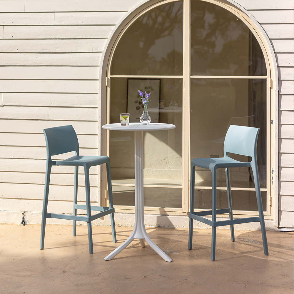 Lagoon Sensilla Stackable Commercial Bar Stool – Indoor & Outdoor Bar-Height Seating (Set of 2)