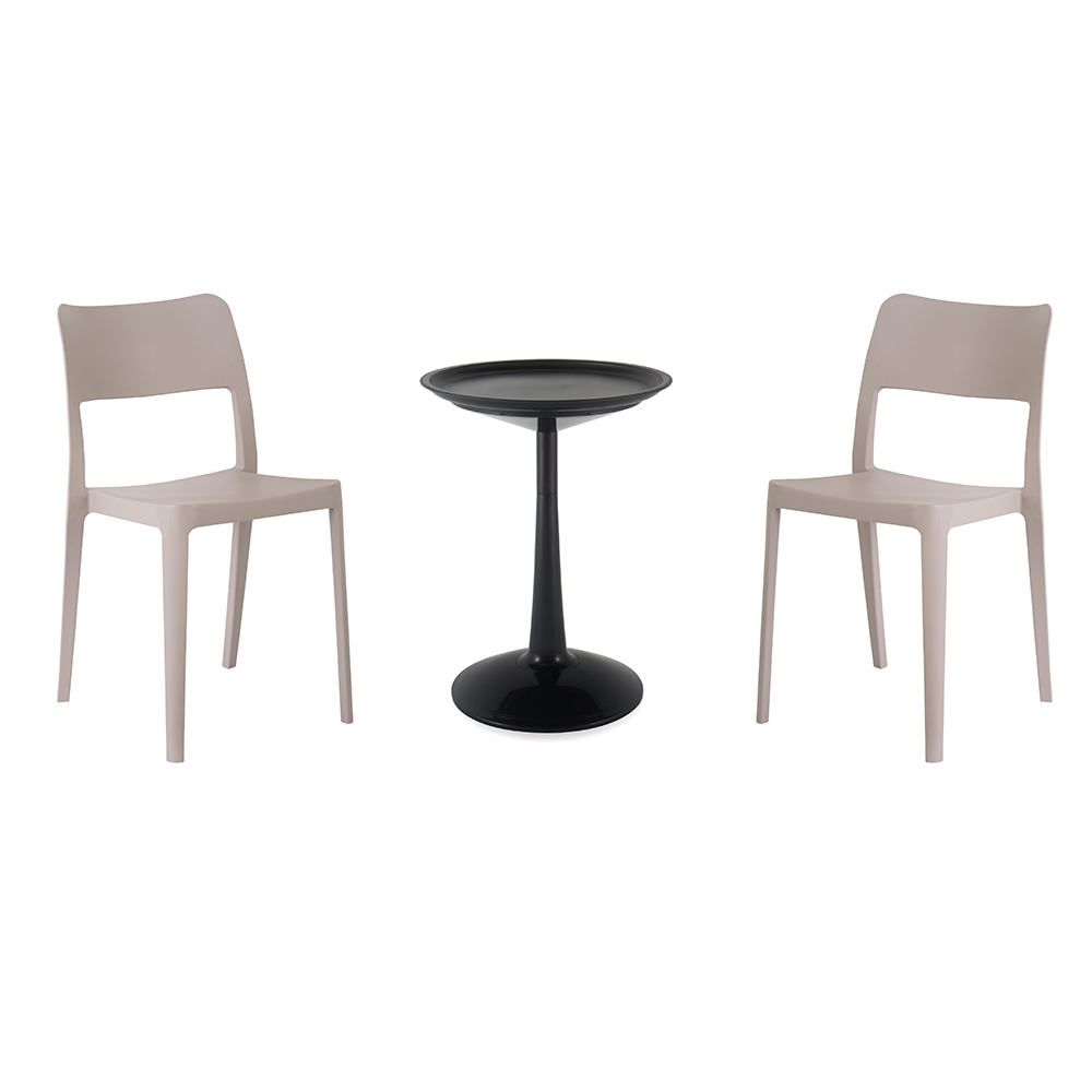 Lagoon Sprout 3-Piece Balcony Bistro Set – Side Table with 2 La Vie Dining Chairs
