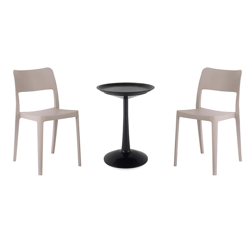 Balcony Furniture Set（SPROUT Side Table+2La Vie dining chairs）