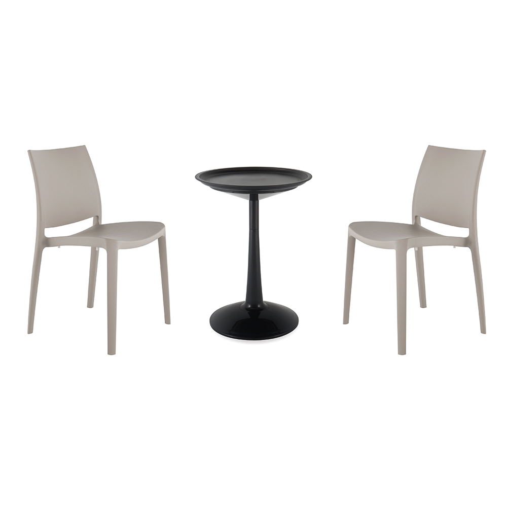 Lagoon Sprout 3-Piece Balcony Bistro Set – Side Table with 2 Sensilla Dining Chairs