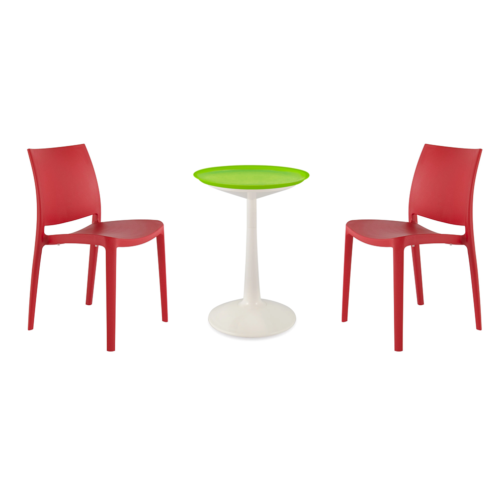 Lagoon Sprout 3-Piece Balcony Bistro Set – Side Table with 2 Sensilla Dining Chairs