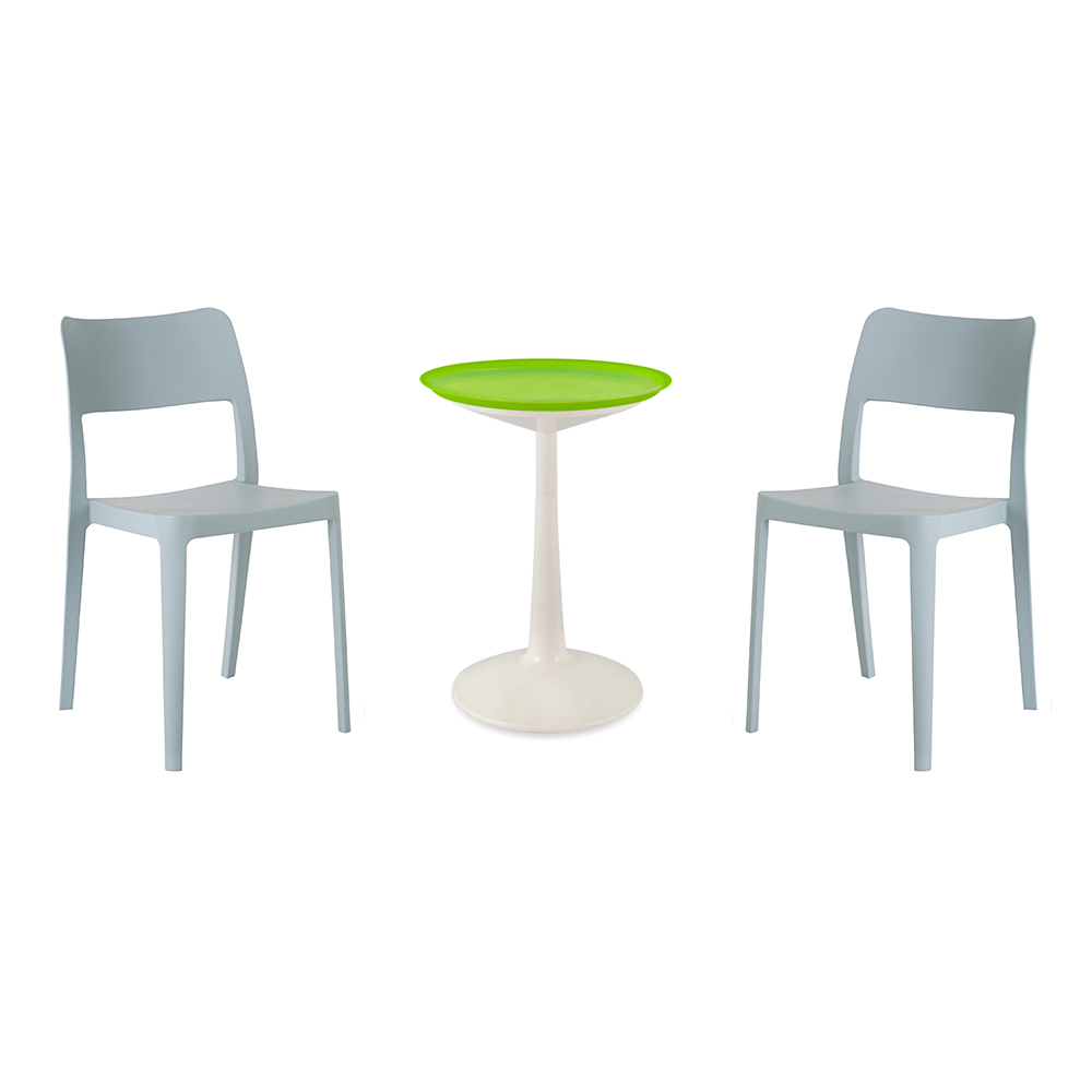 Lagoon Sprout 3-Piece Balcony Bistro Set – Side Table with 2 La Vie Dining Chairs