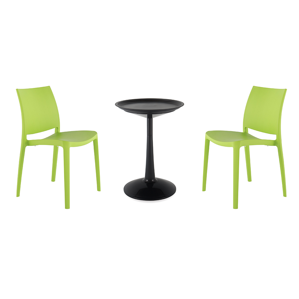 Lagoon Sprout 3-Piece Balcony Bistro Set – Side Table with 2 Sensilla Dining Chairs