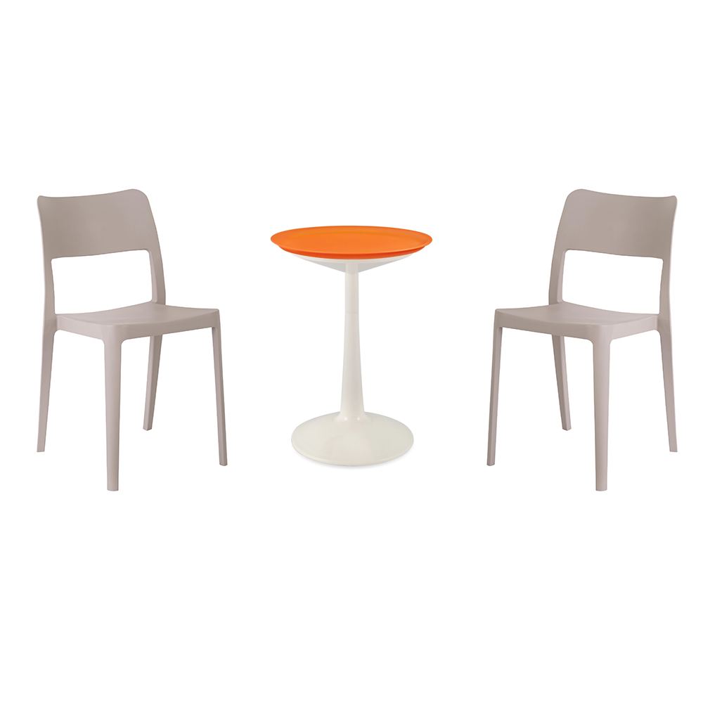 Lagoon Sprout 3-Piece Balcony Bistro Set – Side Table with 2 La Vie Dining Chairs