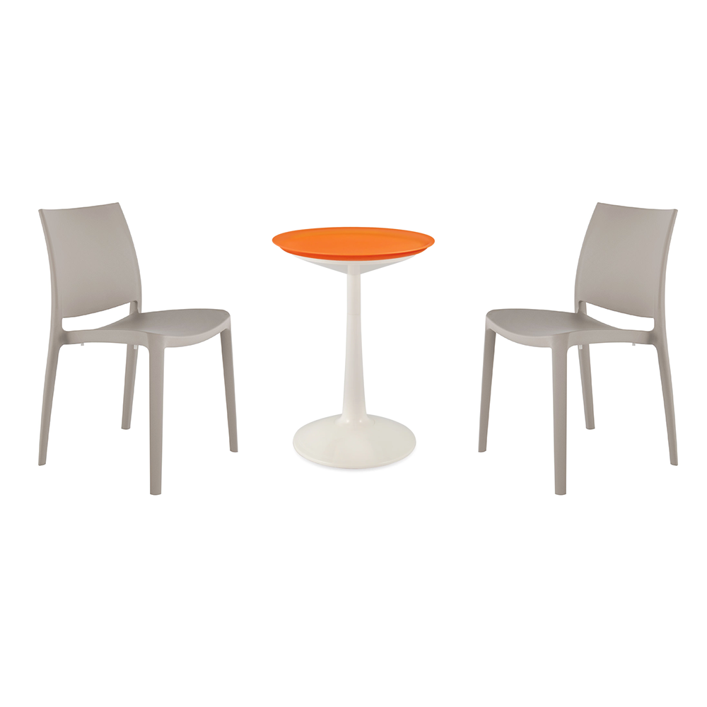 Lagoon Sprout 3-Piece Balcony Bistro Set – Side Table with 2 Sensilla Dining Chairs