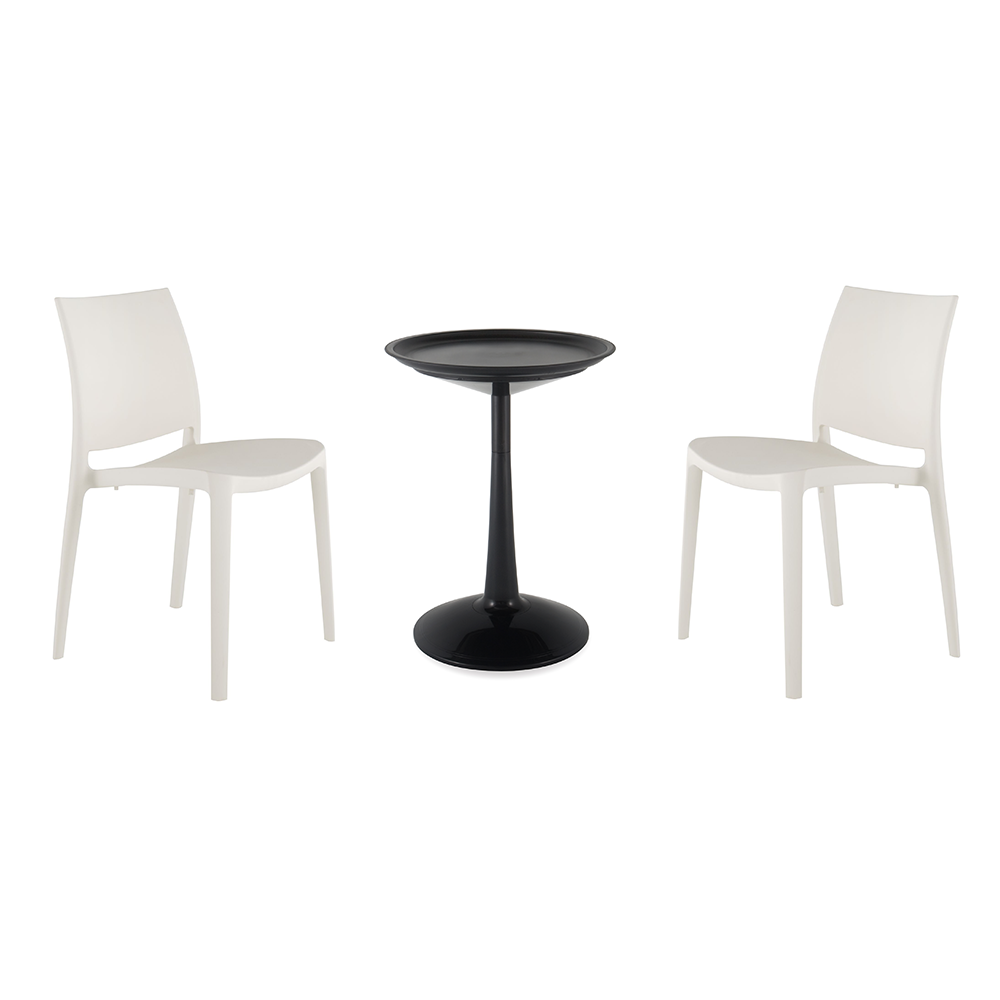 Lagoon Sprout 3-Piece Balcony Bistro Set – Side Table with 2 Sensilla Dining Chairs