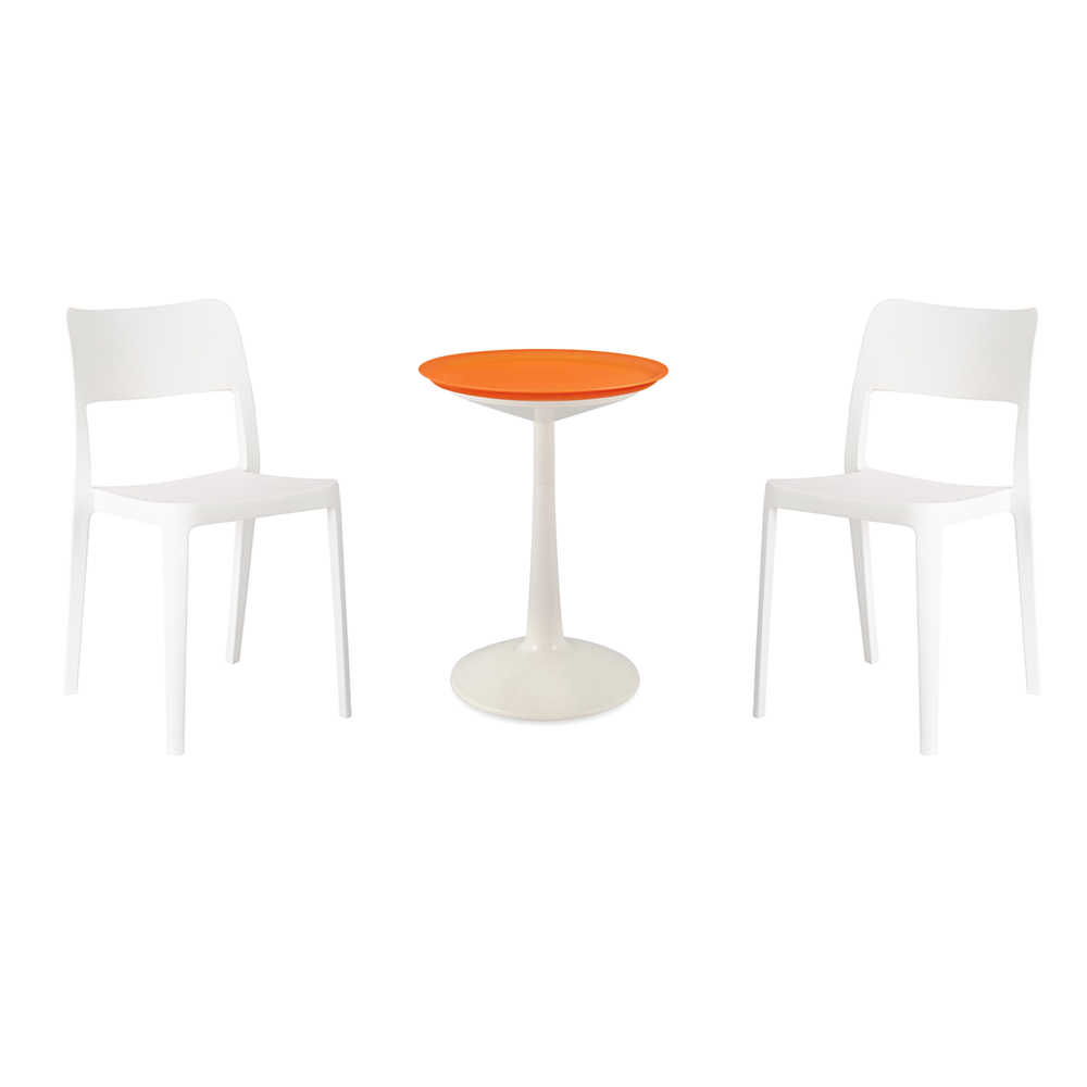 Lagoon Sprout 3-Piece Balcony Bistro Set – Side Table with 2 La Vie Dining Chairs