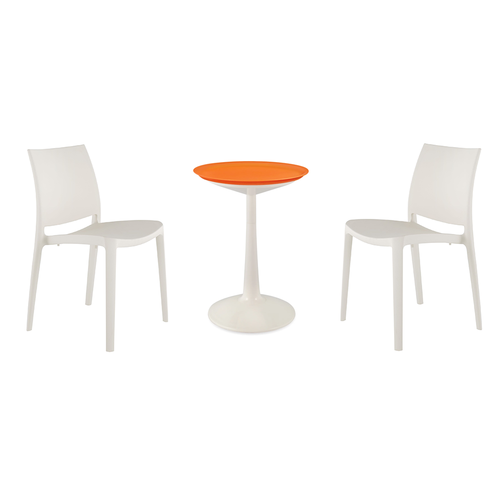 Lagoon Sprout 3-Piece Balcony Bistro Set – Side Table with 2 Sensilla Dining Chairs