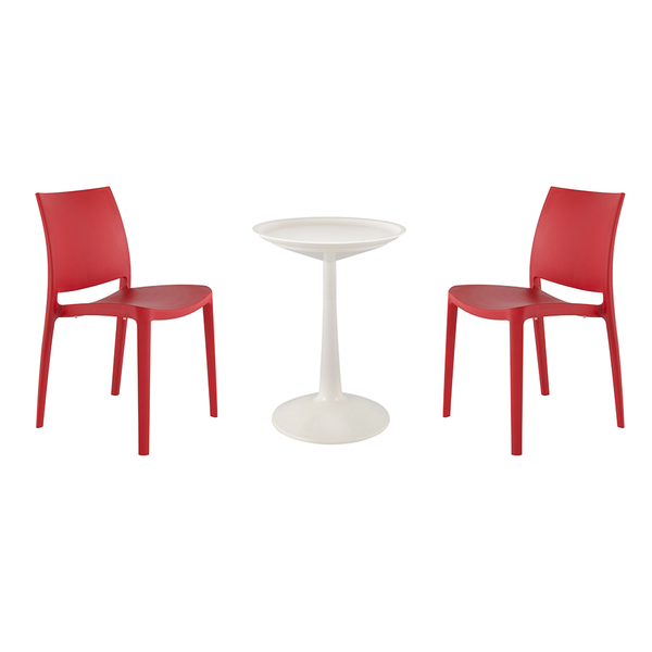 Balcony Furniture Set(SPROUT Side Table+2Sensilla dining chairs)