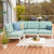 Lagoon LAUREL 5 pcs Outdoor Sectional Sofa Set White with Blue Cushions