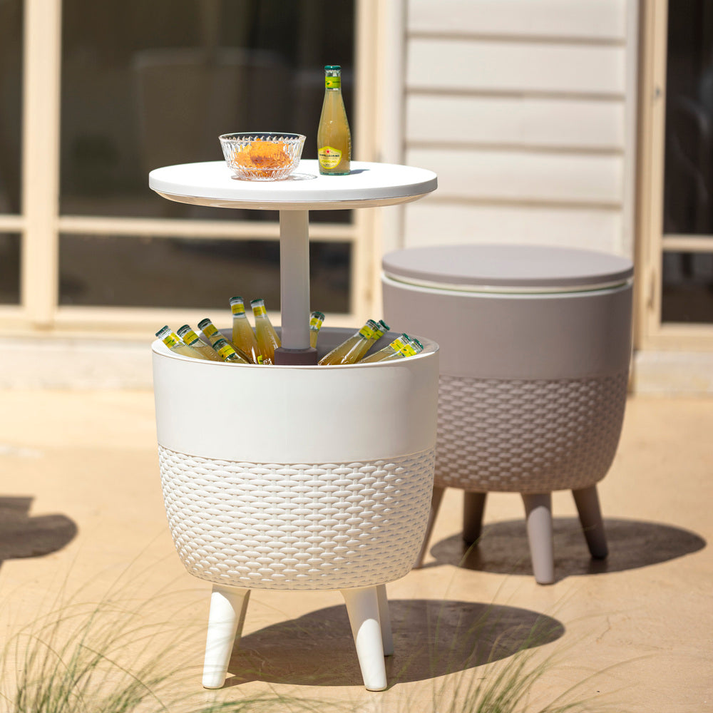 Lagoon Cancun 3-in-1 Outdoor Cooler Table – Adjustable Patio Bar, Cocktail & Coffee Table