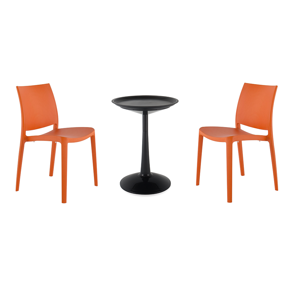 Lagoon Sprout 3-Piece Balcony Bistro Set – Side Table with 2 Sensilla Dining Chairs