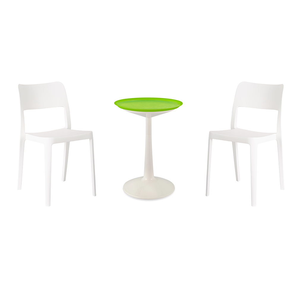 Lagoon Sprout 3-Piece Balcony Bistro Set – Side Table with 2 La Vie Dining Chairs