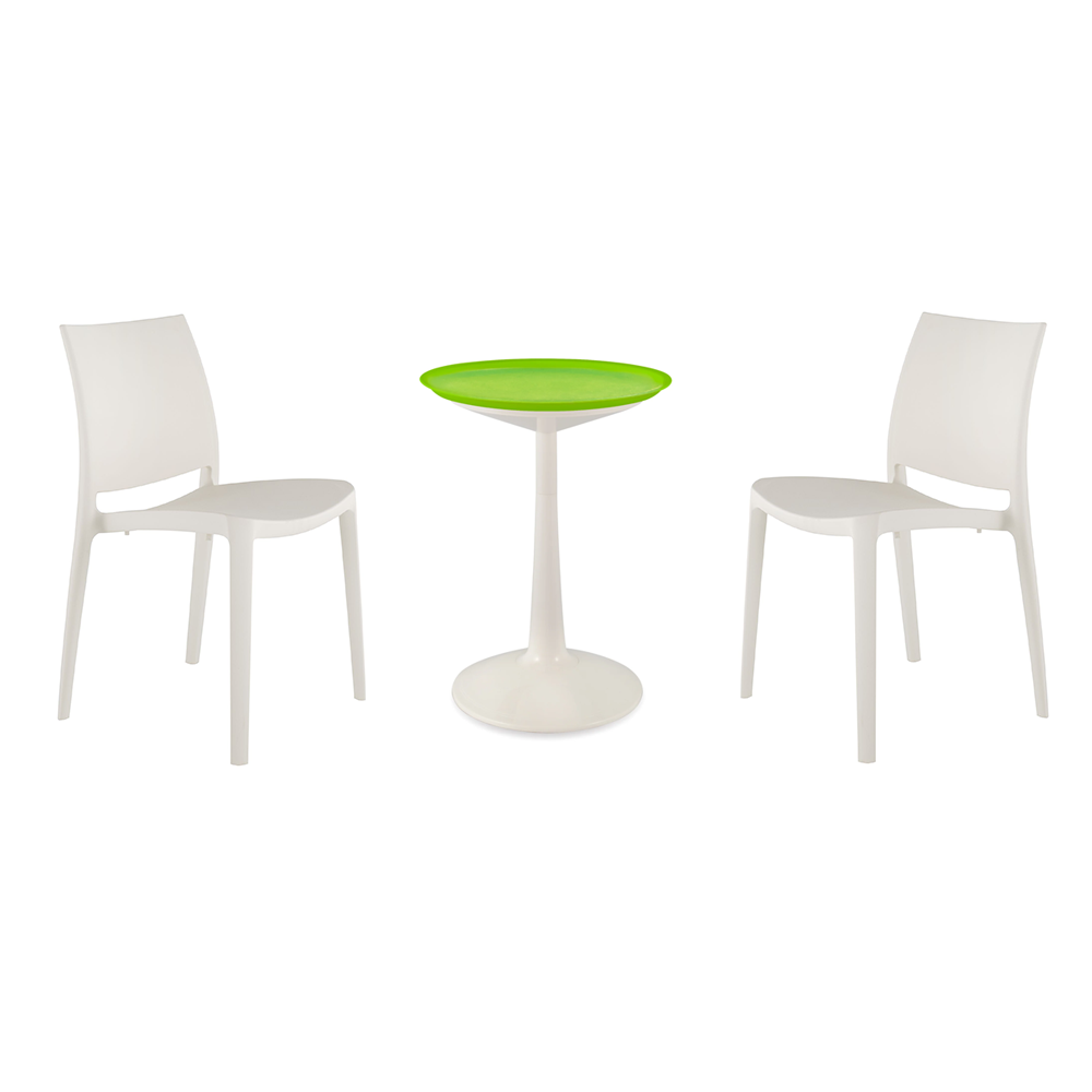 Lagoon Sprout 3-Piece Balcony Bistro Set – Side Table with 2 Sensilla Dining Chairs