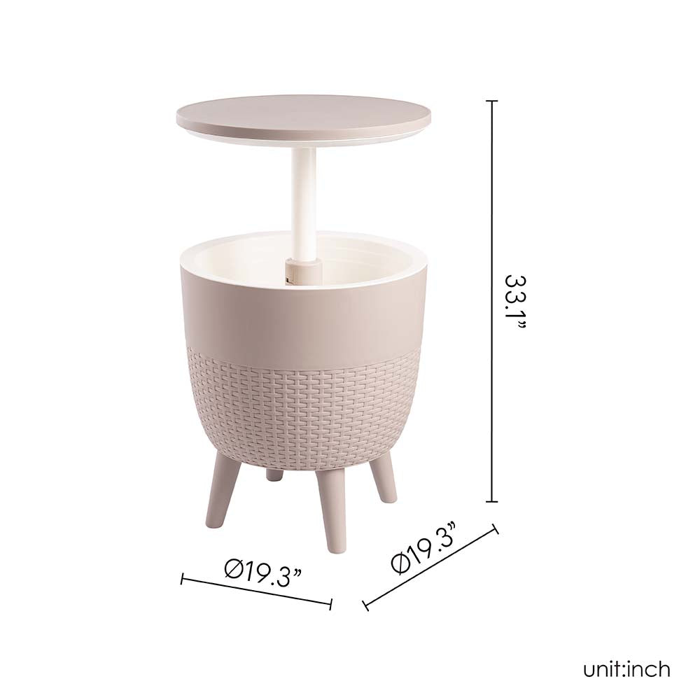 Lagoon Cancun 3-in-1 Outdoor Cooler Table – Adjustable Patio Bar, Cocktail & Coffee Table