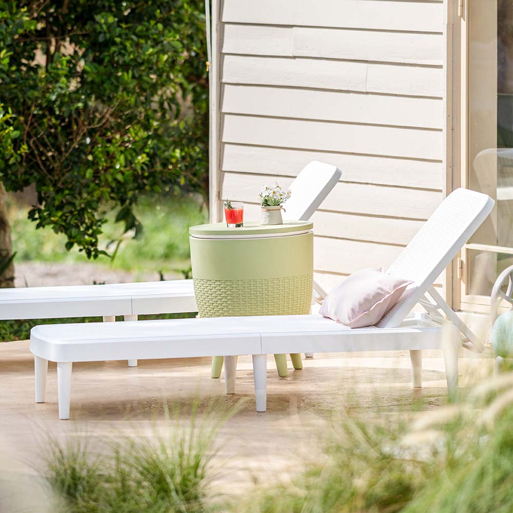 Lagoon Cancun 3-in-1 Outdoor Cooler Table – Adjustable Patio Bar, Cocktail & Coffee Table