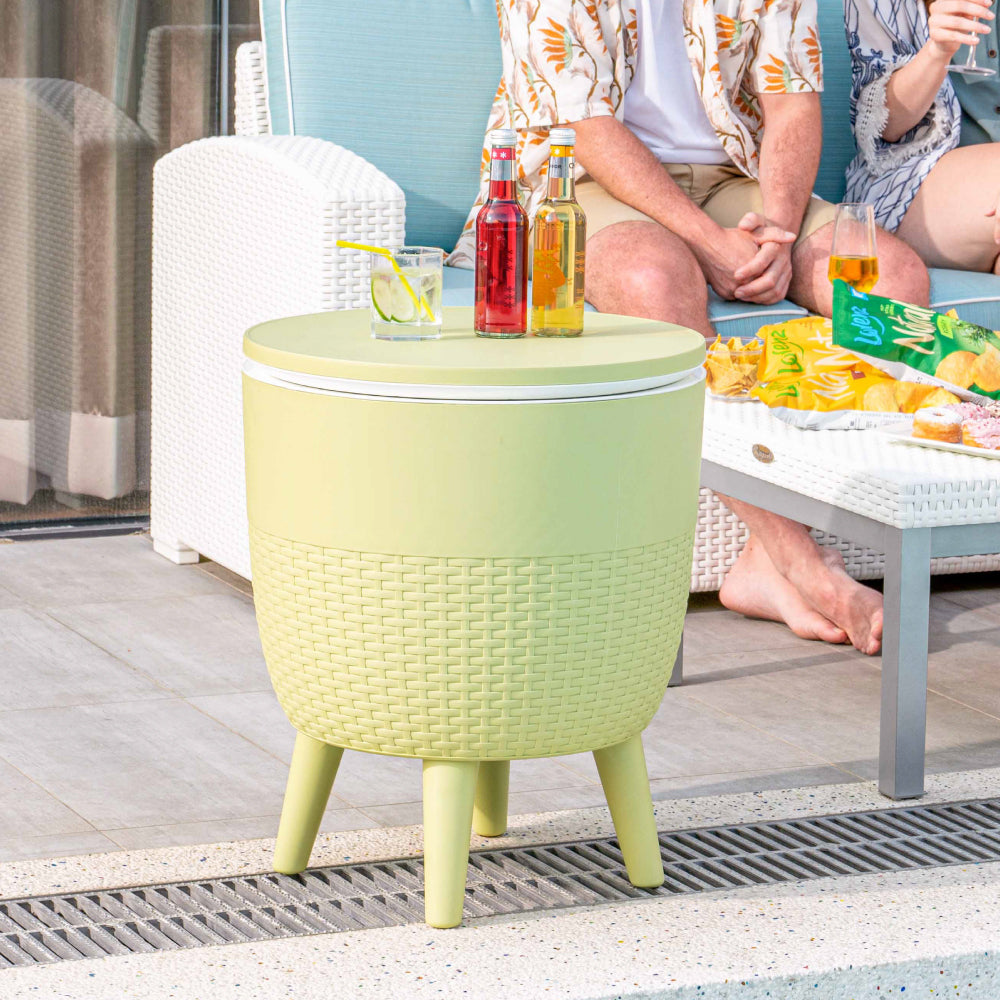 Lagoon Cancun 3-in-1 Outdoor Cooler Table – Adjustable Patio Bar, Cocktail & Coffee Table