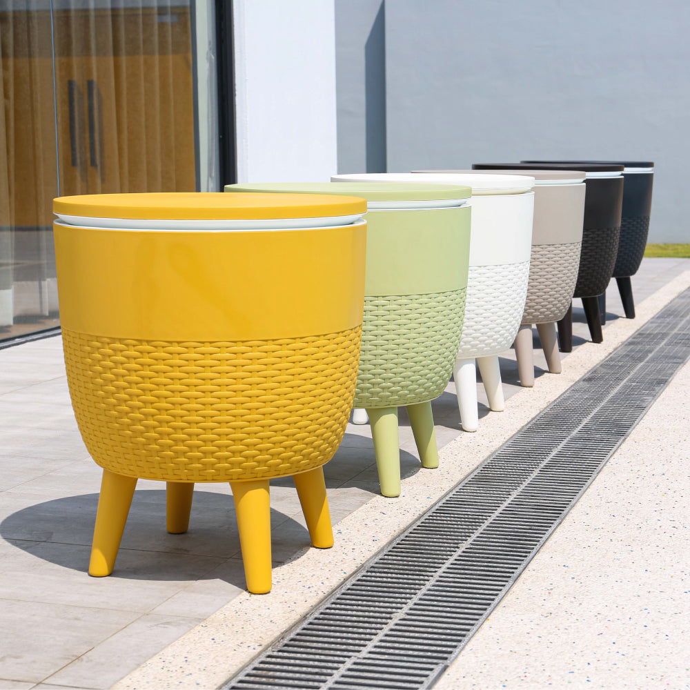 Lagoon Cancun 3-in-1 Outdoor Cooler Table – Adjustable Patio Bar, Cocktail & Coffee Table