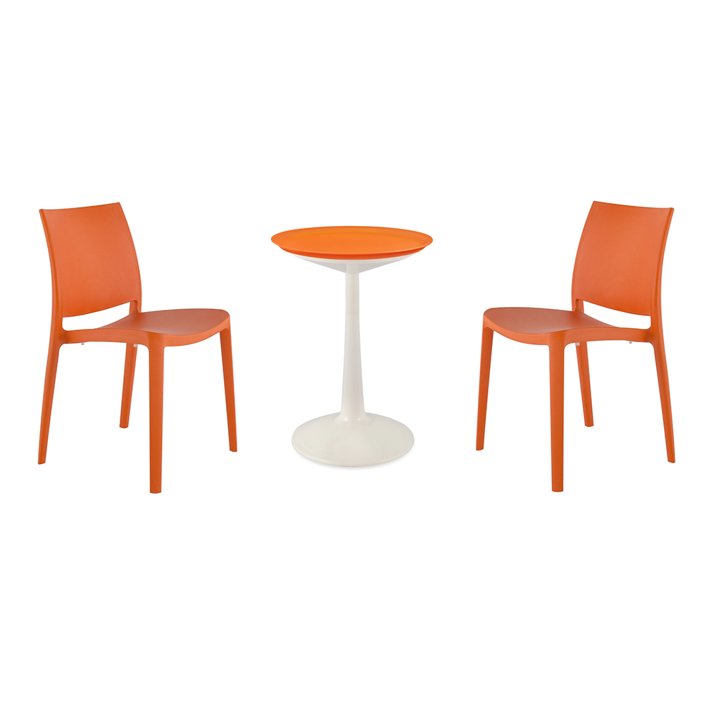 Lagoon Sprout 3-Piece Balcony Bistro Set – Side Table with 2 Sensilla Dining Chairs