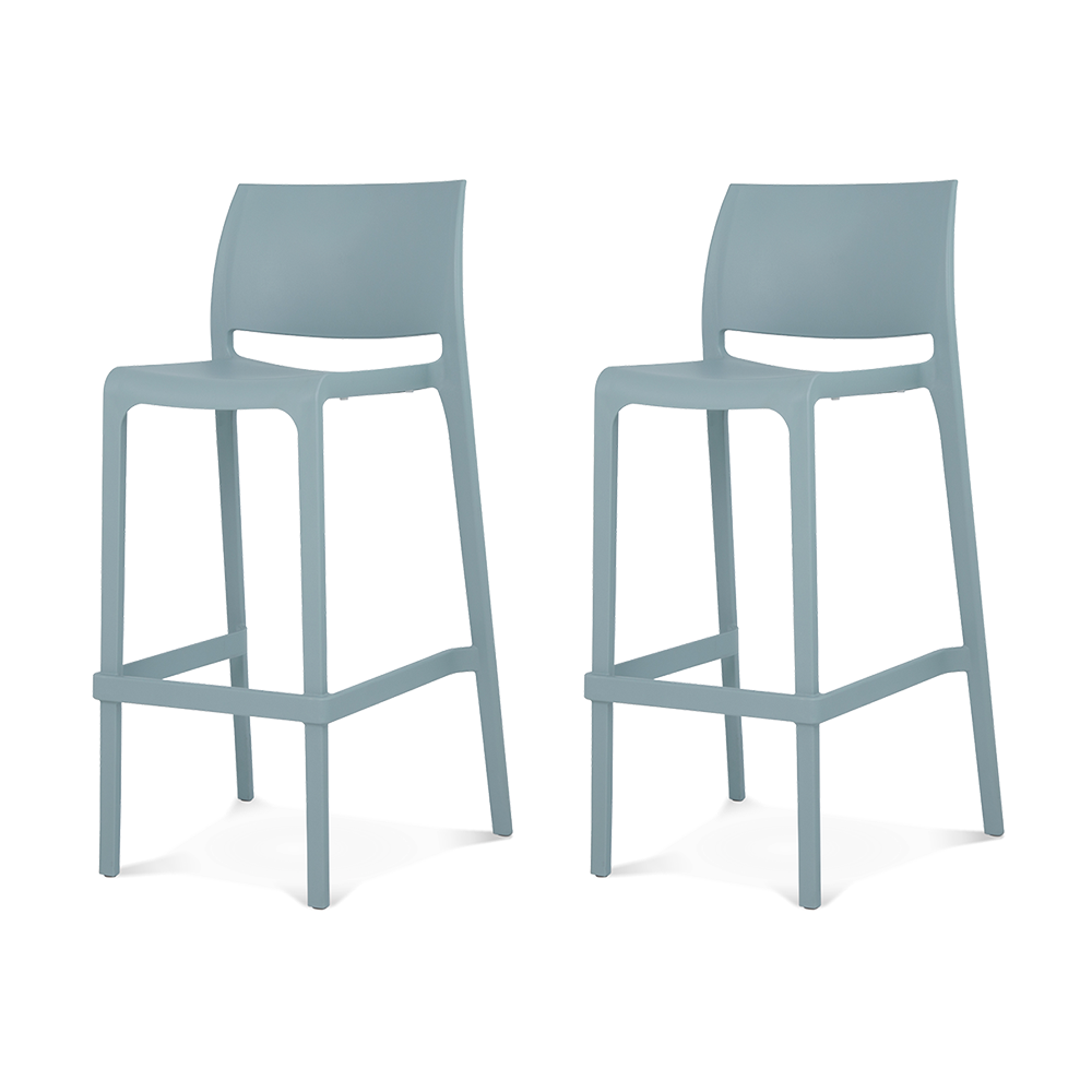 Lagoon Sensilla Stackable Commercial Bar Stool – Indoor & Outdoor Bar-Height Seating (Set of 2)