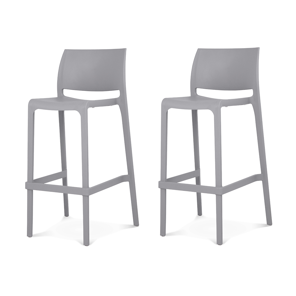 Lagoon Sensilla Stackable Commercial Bar Stool – Indoor & Outdoor Bar-Height Seating (Set of 2)
