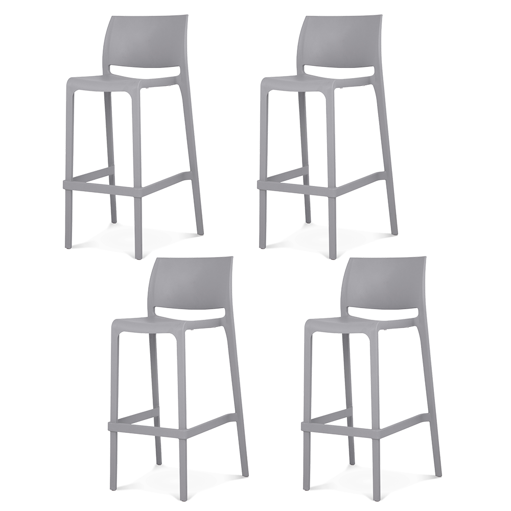 Lagoon Sensilla Stackable Commercial Bar Stool – Indoor & Outdoor Bar-Height Seating (Set of 2)