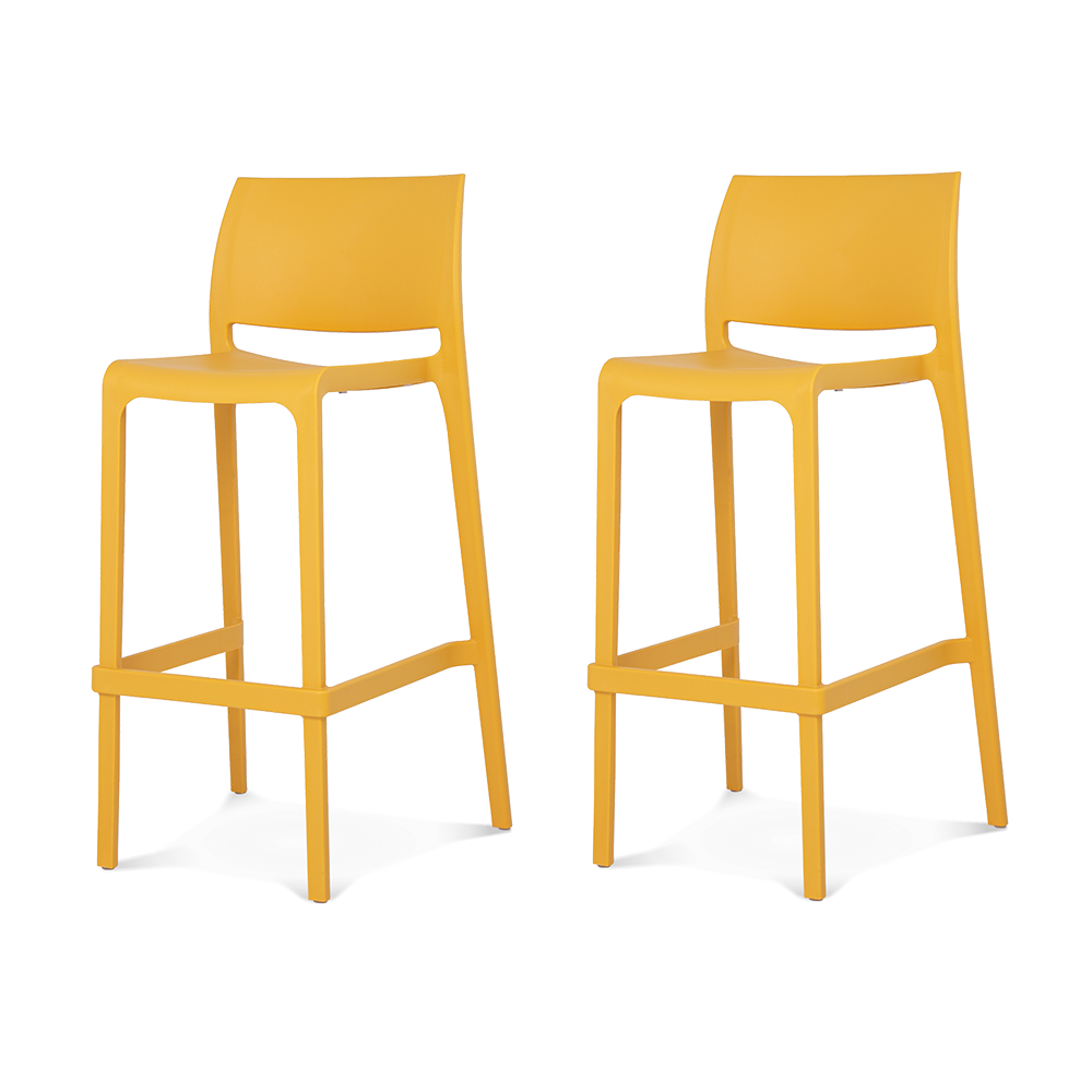 Lagoon Sensilla Stackable Commercial Bar Stool – Indoor & Outdoor Bar-Height Seating (Set of 2)