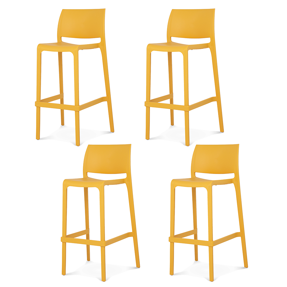 Lagoon Sensilla Stackable Commercial Bar Stool – Indoor & Outdoor Bar-Height Seating (Set of 2)