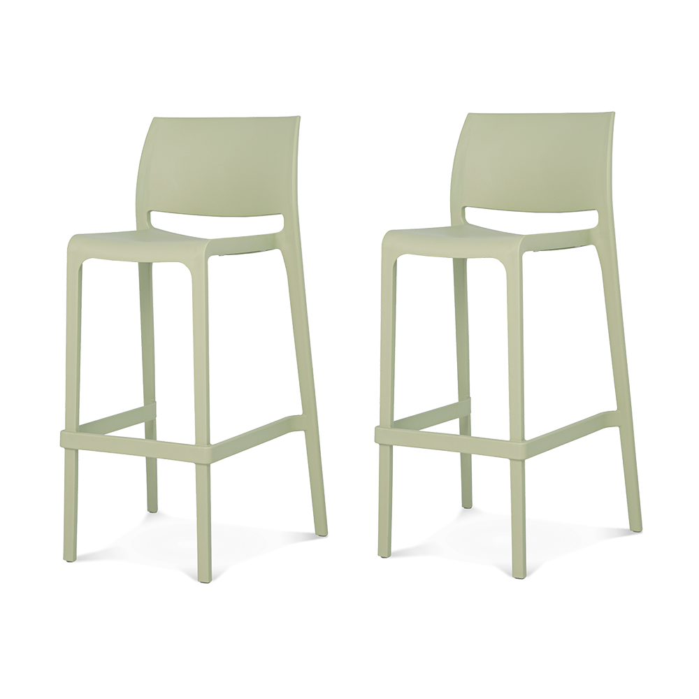 Lagoon Sensilla Stackable Commercial Bar Stool – Indoor & Outdoor Bar-Height Seating (Set of 2)