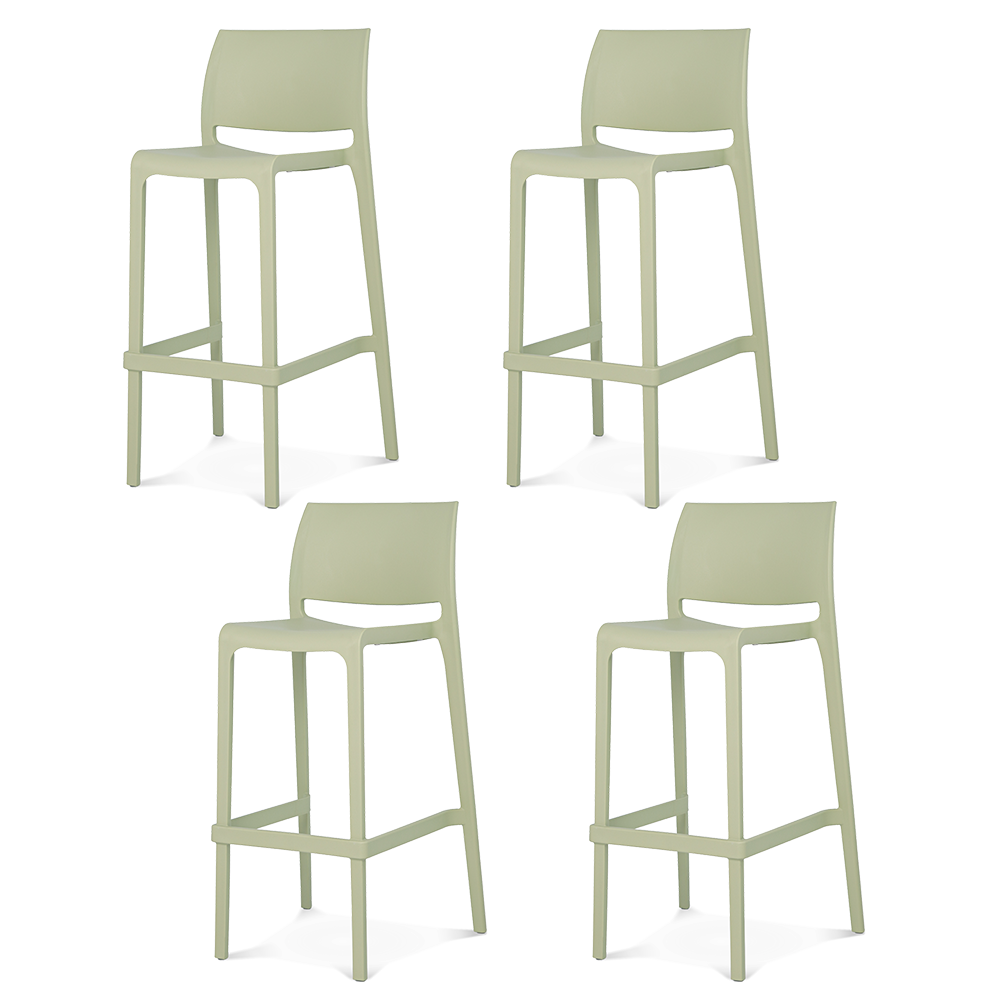 Lagoon Sensilla Stackable Commercial Bar Stool – Indoor & Outdoor Bar-Height Seating (Set of 2)