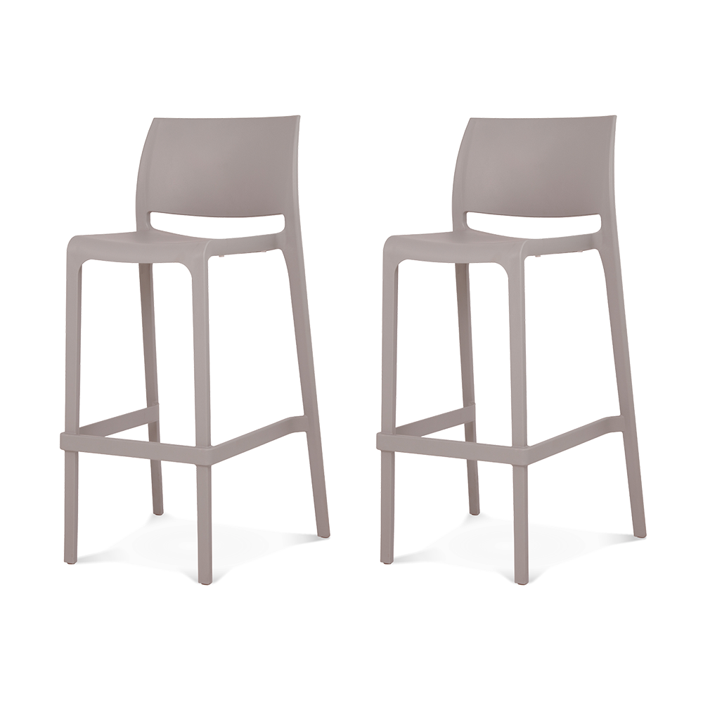 Lagoon Sensilla Stackable Commercial Bar Stool – Indoor & Outdoor Bar-Height Seating (Set of 2)