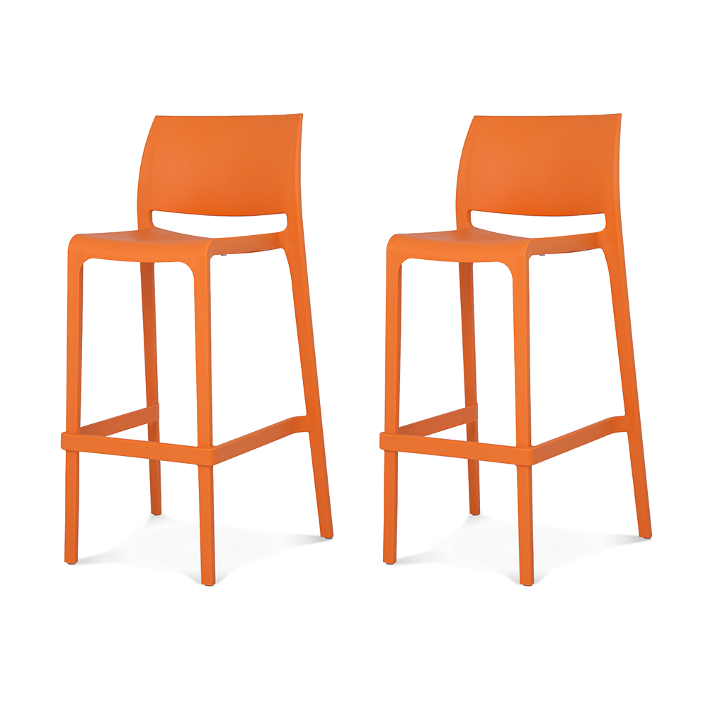 Lagoon Sensilla Stackable Commercial Bar Stool – Indoor & Outdoor Bar-Height Seating (Set of 2)