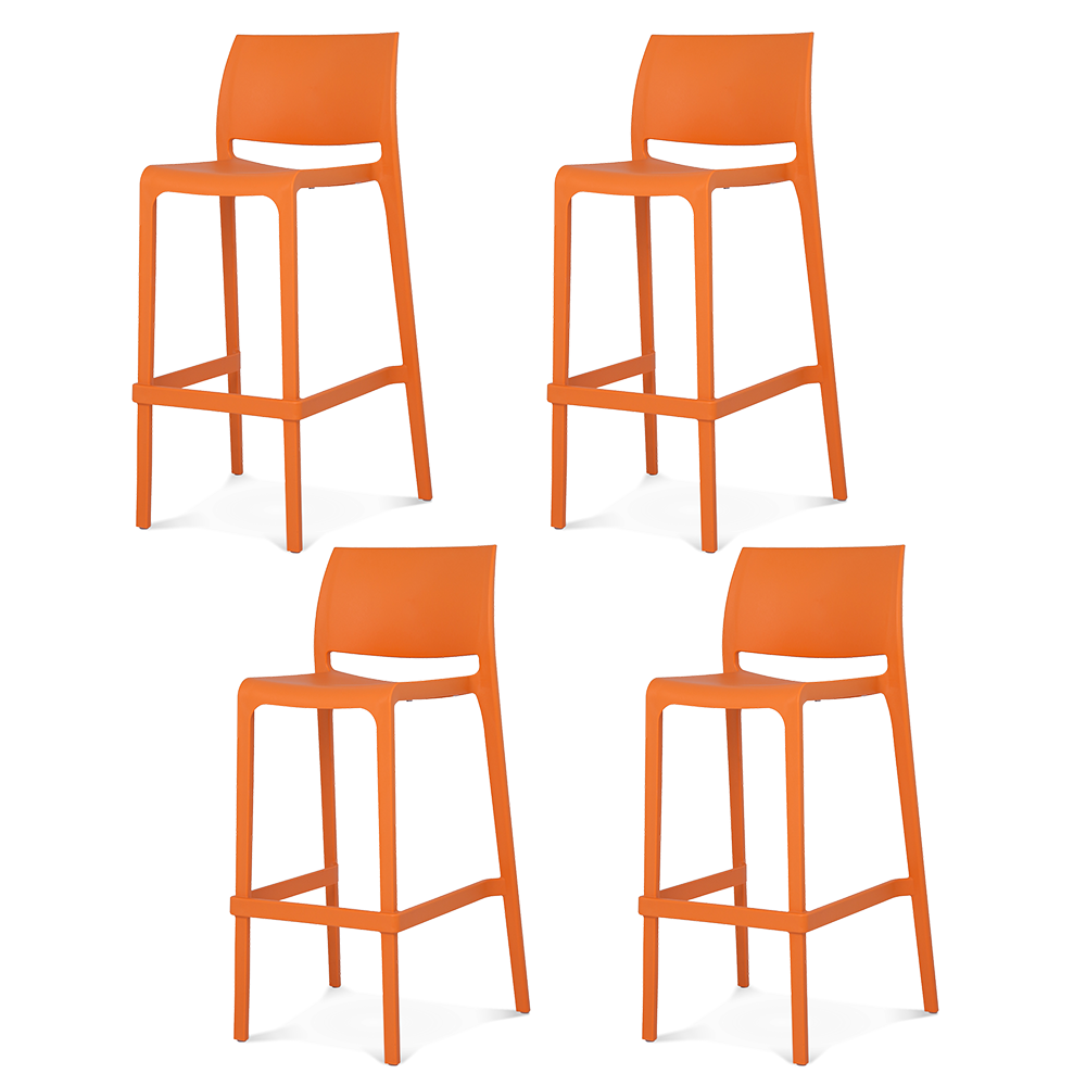 Lagoon Sensilla Stackable Commercial Bar Stool – Indoor & Outdoor Bar-Height Seating (Set of 2)