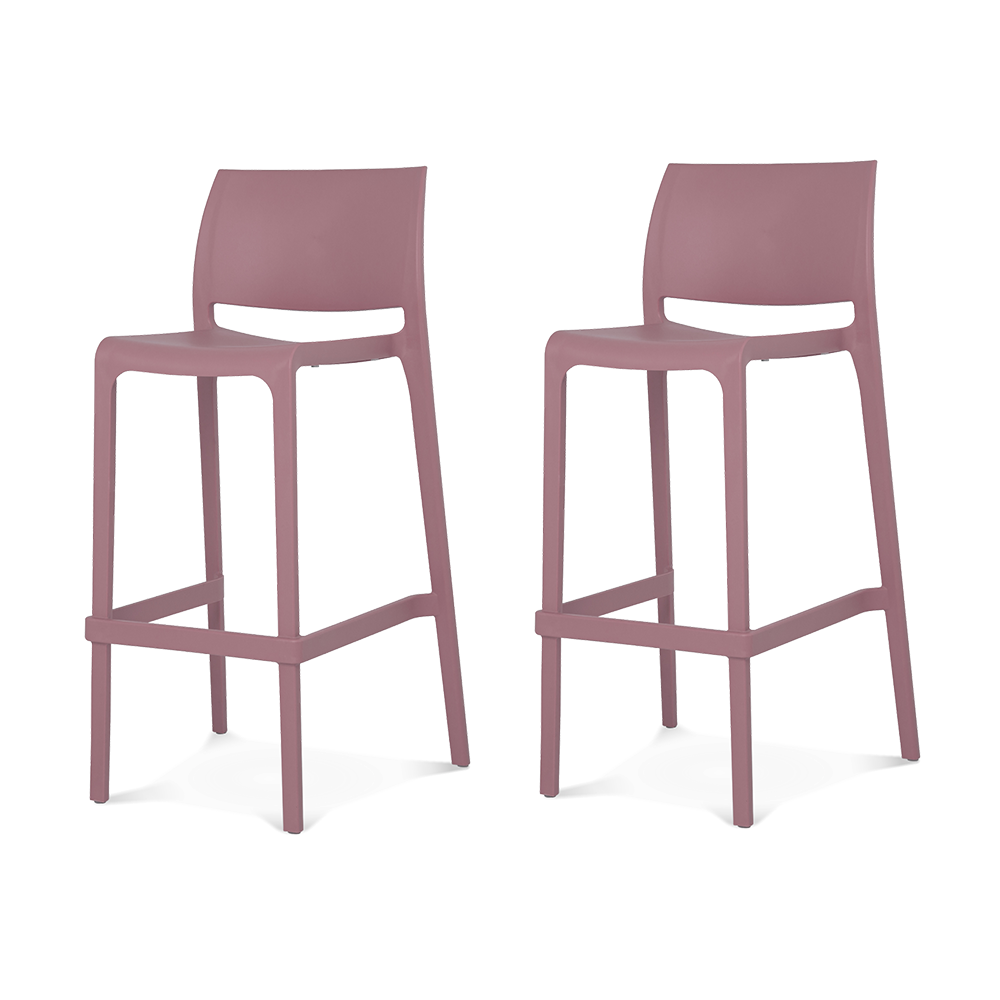 Lagoon Sensilla Stackable Commercial Bar Stool – Indoor & Outdoor Bar-Height Seating (Set of 2)