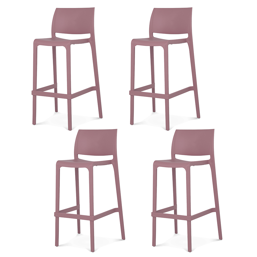 Lagoon Sensilla Stackable Commercial Bar Stool – Indoor & Outdoor Bar-Height Seating (Set of 2)