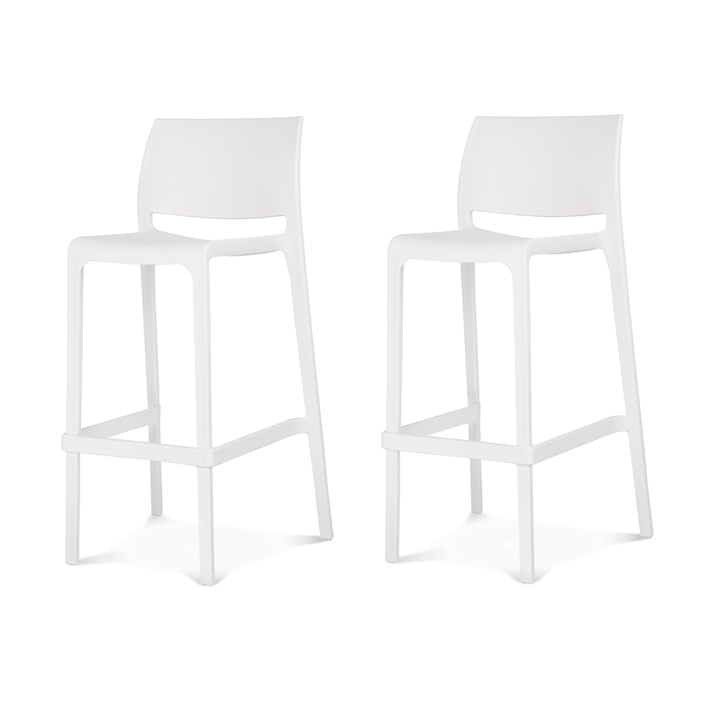 Lagoon Sensilla Stackable Commercial Bar Stool – Indoor & Outdoor Bar-Height Seating (Set of 2)