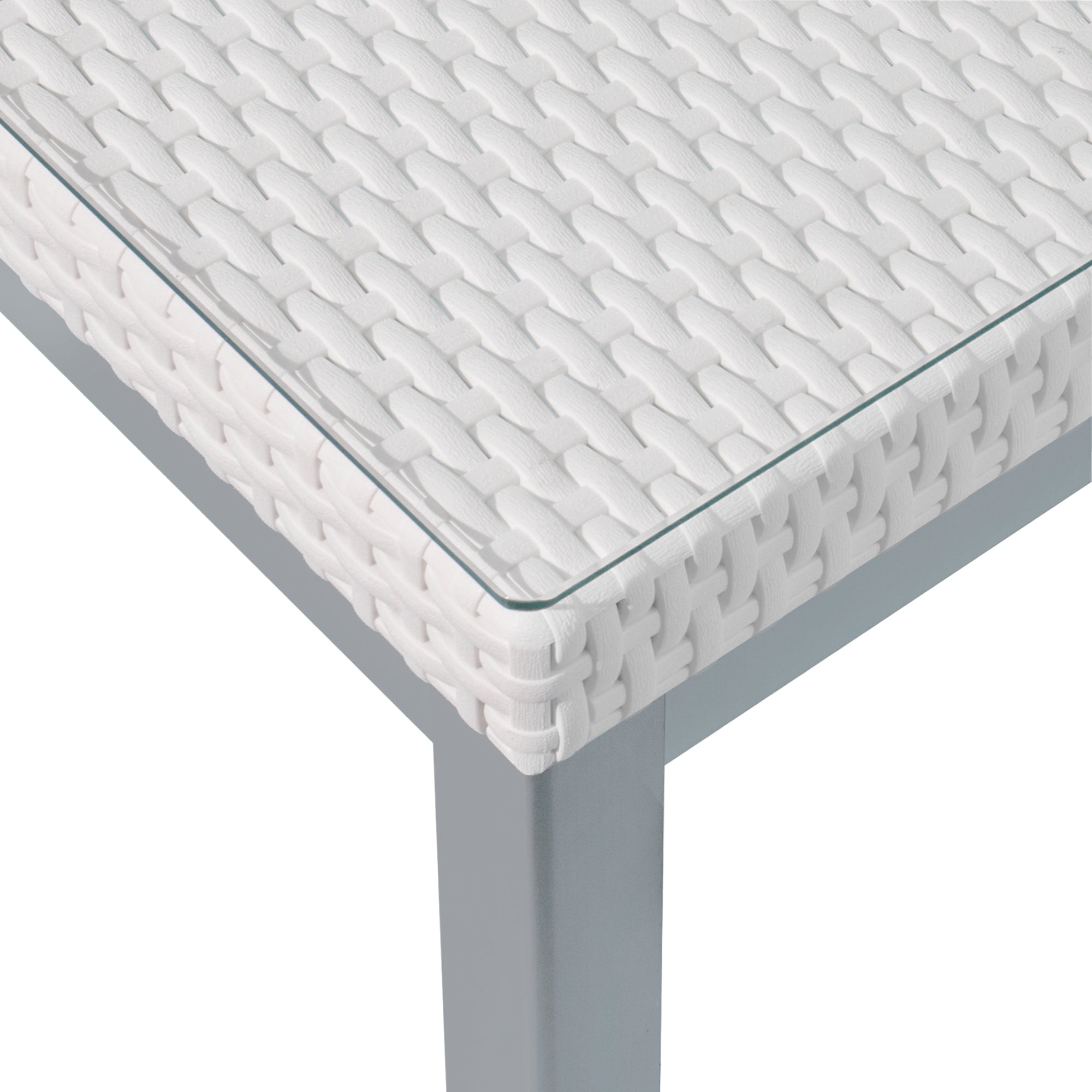 7022_RUSS_RATTAN DINNING TABLE W/ALUM TUBE 68 x 68 x 75 (cm) - 2 BOXES