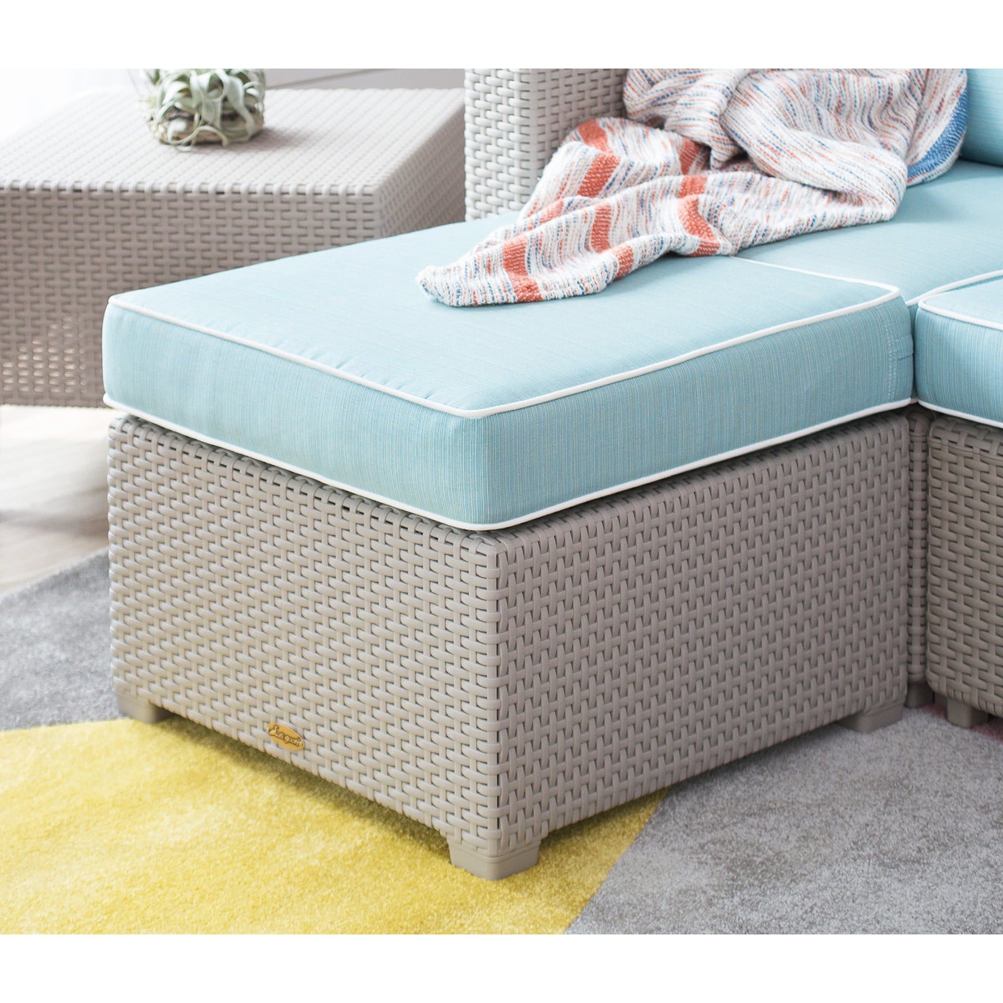 LAGOON MAGNOLIA RATTAN OTTOMAN