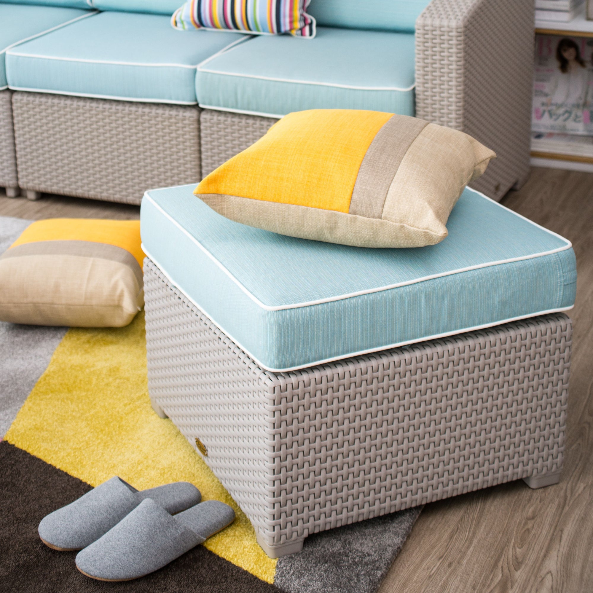 LAGOON MAGNOLIA RATTAN OTTOMAN