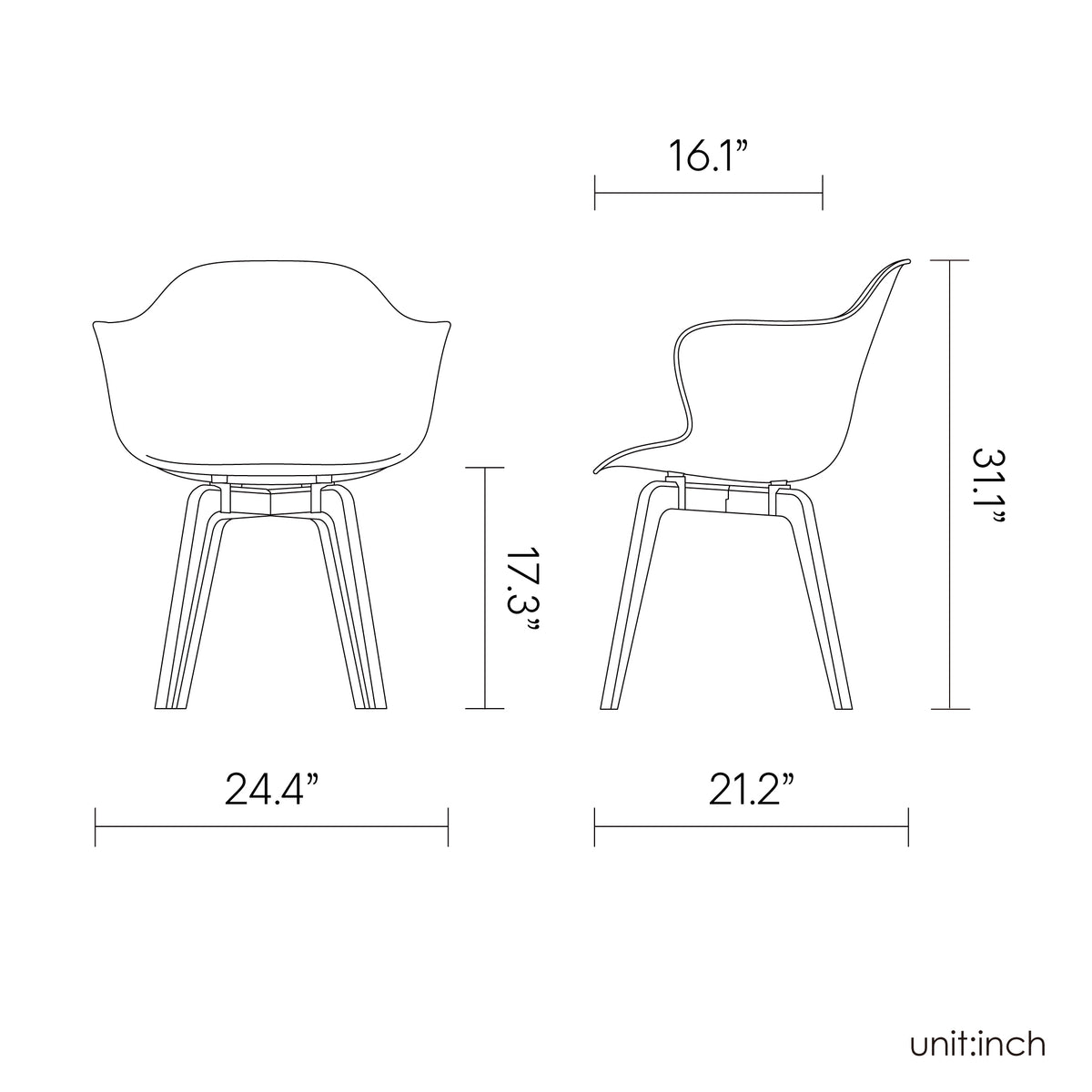 Lagoon Penguin Ergonomic Dining Chairs – Indoor & Outdoor Leisure Seating (Set of 4)
