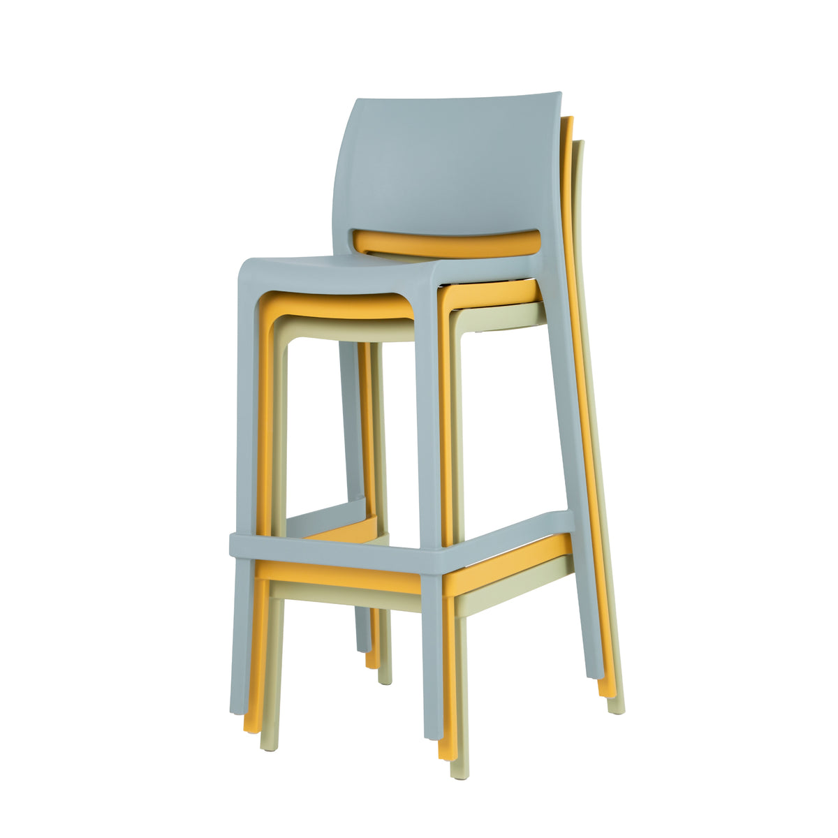 Lagoon Sensilla Stackable Commercial Bar Stool – Indoor & Outdoor Bar-Height Seating (Set of 2)