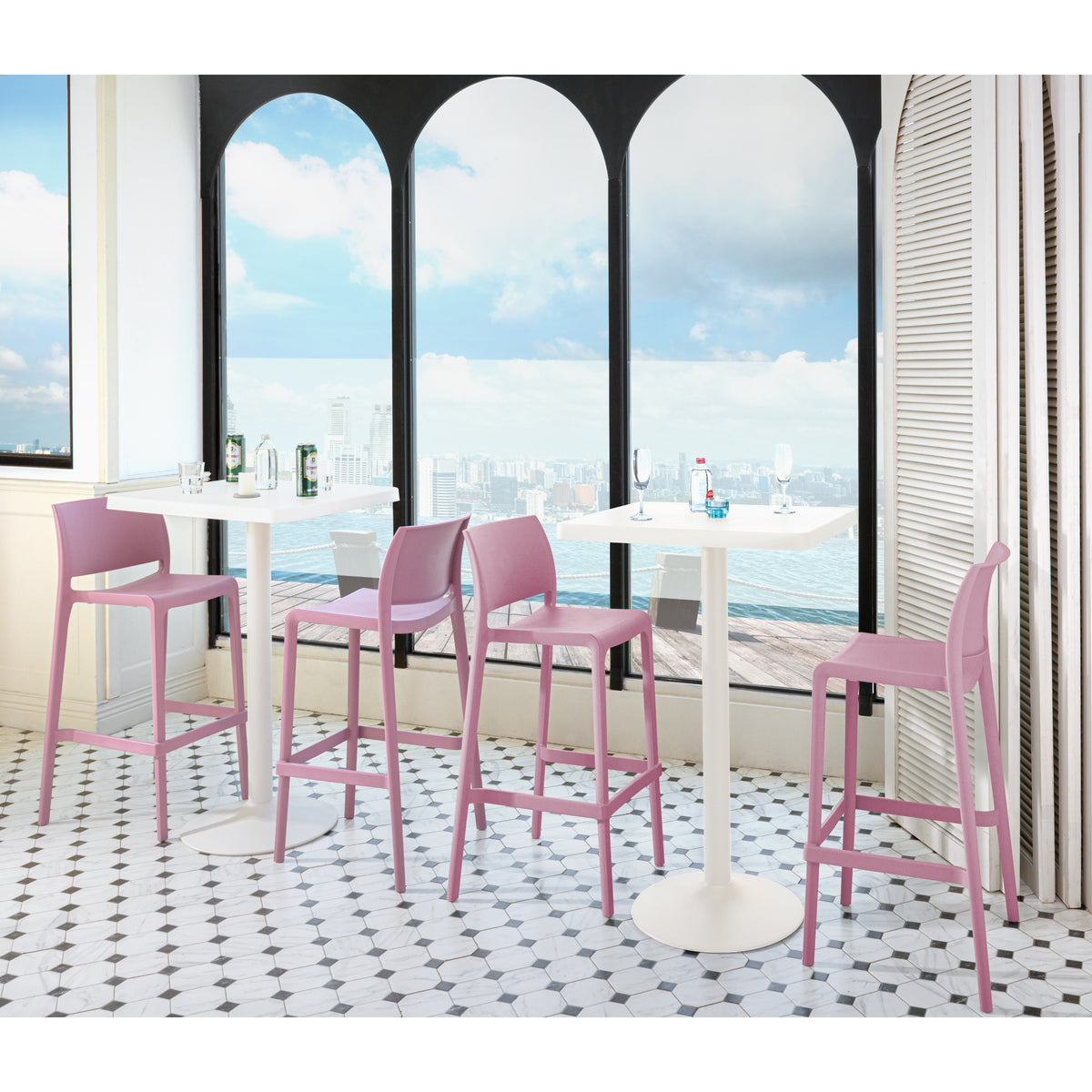 7211B_SENSILLA STACK-ABLE BAR STOOL, 2 pcs / set
