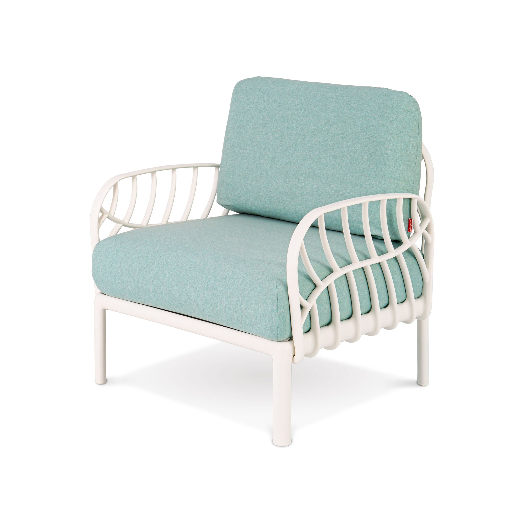 Lagoon LAUREL 5 pcs Outdoor Sectional Sofa Set White with Blue Cushions